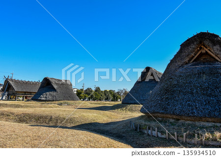Reconstructed pit dwellings at Toro ruins Reconstructed pit dwellings at Toro ruins 135934510