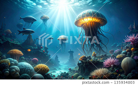 Coral Reef Underwater Ecosystem. Nature Concept. Generated Image 135934803