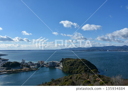 Winter scenery seen from Lake Hamana Observatory 135934884