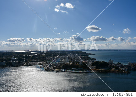 Winter scenery seen from Lake Hamana Observatory 135934891