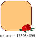Chinese Style Square Frame with Red Peaches for Longevity 135934899