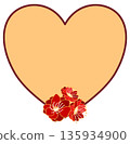 Heart Shaped Chinese Decorative Frame with Red Blossoms 135934900