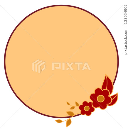 Circular Chinese Flower Frame for Lunar New Year Decoration 135934902