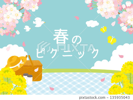 春野餐風景插圖 135935043