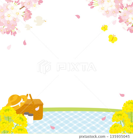 Spring Picnic Landscape Illustration 135935045