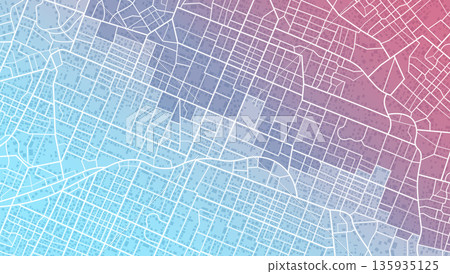 Top view of colorful urban plan featuring detailed street patterns and city blocks with pastel gradient overlay. Vector illustration 135935125