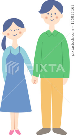 年輕男女手牽手 135935162