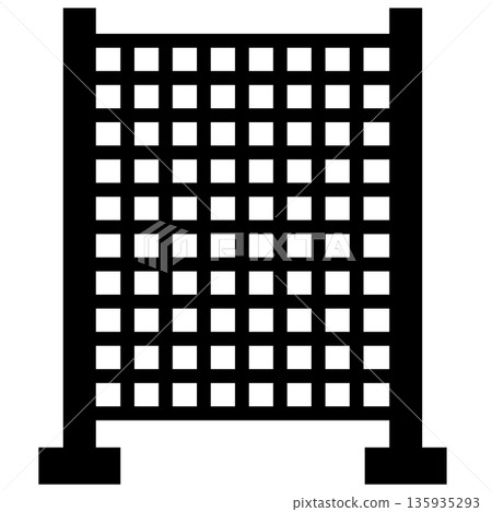 Trellis icon. Wooden trellis sign. Garden trellis symbol. flat style. 135935293