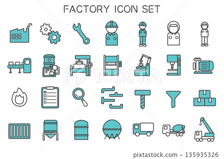 工廠生產線和工作流程圖示集 135935326