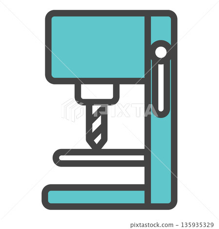 Simple and minimal icon of a drill machine Simple and minimal icon of a drill machine 135935329