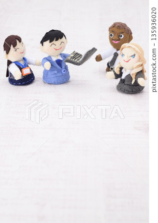 International trade image with businessman dolls International trade image with businessman dolls 135936020