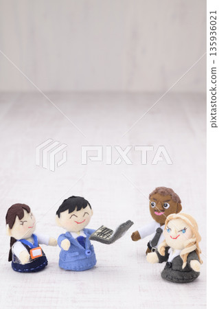 International trade image with businessman dolls International trade image with businessman dolls 135936021