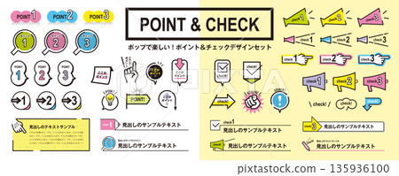 流行又有趣！指點並檢查材料集/裝飾、標題、部件、裝飾 135936100