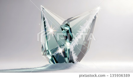 Abstract Ice Crystal Sculpture Close Up-插圖素材 [135936389] - PIXTA圖庫