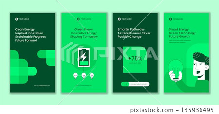 Clean Energy Innovation Hand Drawn Flat Cartoon Design For Social Media Stories Illustration Clean Energy Innovation Hand Drawn Flat Cartoon Design For Social Media Stories Illustration 135936495
