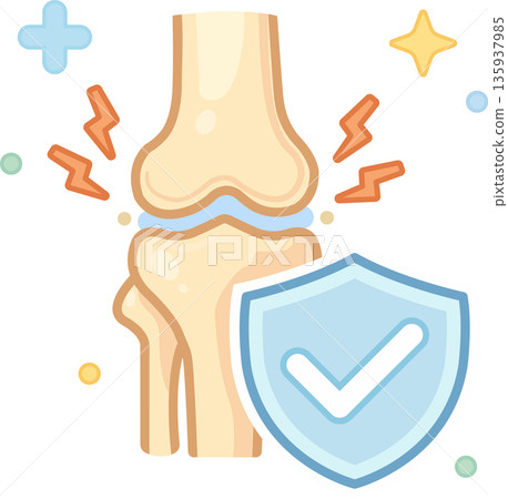 Knee Joint Pain Protection and Orthopedic Health Flat Icon 135937985
