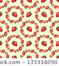 Seamless pattern of watercolor strawberries - hand drawn illustration 135938090