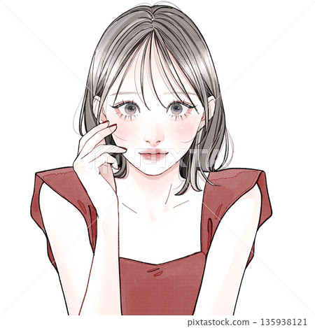 Woman wearing red clothes 135938121