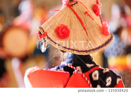 Women dancing at the festival: Morioka Sansa Odori Women dancing at the festival: Morioka Sansa Odori 135938420
