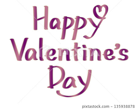 Happy Valentine's Day Handwritten Happy Valentine's Day Lettering Purple Happy Valentine's Day Handwritten Happy Valentine's Day Lettering Purple 135938878