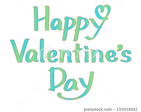 綠色手寫體“情人節快樂” 135938882