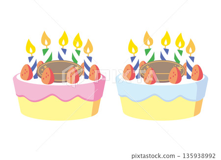 一個插滿閃亮蠟燭的慶祝蛋糕 135938992