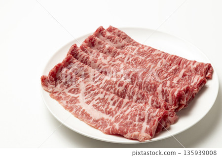 Beef on a plate 135939008