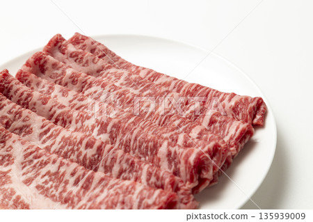 Beef on a plate 135939009