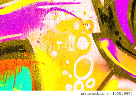 Bright Abstract Street Art Graffiti in Yellow, Purple, Orange for Urban Y2K Aesthetic Bright Abstract Street Art Graffiti in Yellow, Purple, Orange for Urban Y2K Aesthetic 135939445