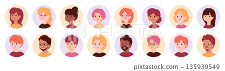 Person avatar set Person profile icon set 135939549