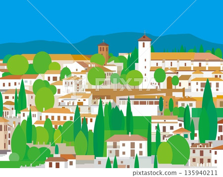 西班牙安達盧西亞格拉納達的春日景色 135940211