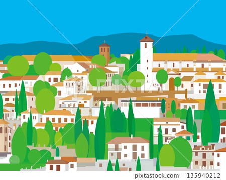 西班牙安達盧西亞格拉納達的春日景色 135940212