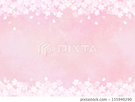 Spring image background of cherry blossoms in full bloom and Japanese paper Somei Yoshino 135940290