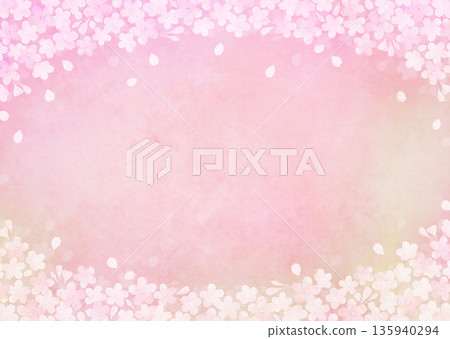 Spring image background of cherry blossoms in full bloom and Japanese paper Somei Yoshino Spring image background of cherry blossoms in full bloom and Japanese paper Somei Yoshino 135940294
