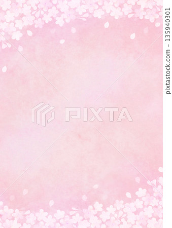 櫻花盛開的春日背景圖，配上染井吉野日本紙。 135940301