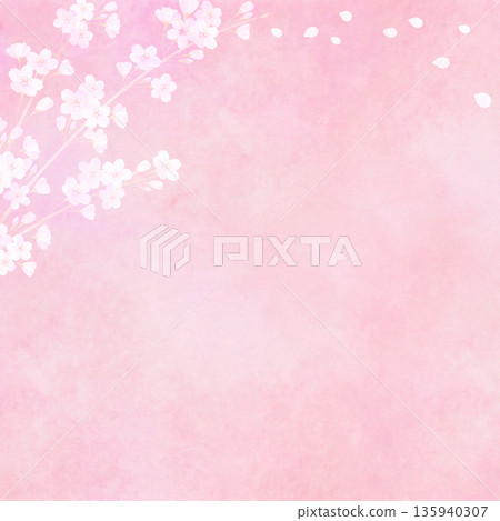 Spring image background of cherry blossoms in full bloom and Japanese paper Somei Yoshino 135940307