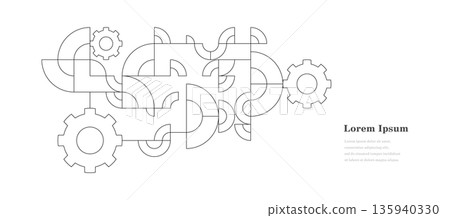 幾何抽象齒輪模式技術背景 135940330