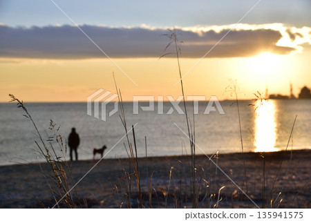 三重縣津市伊勢灣的新年第一縷日出 三重縣津市伊勢灣的新年第一縷日出 135941575