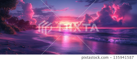 Purple beach Purple beach 135941587