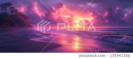 Purple beach Purple beach 135941588