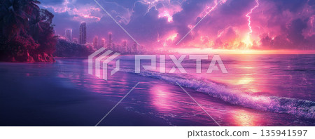 紫色海岸 135941597