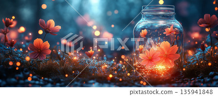 Beautiful flowers in a jar Beautiful flowers in a jar 135941848