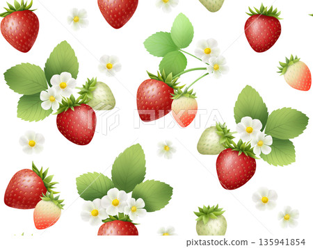 草莓無縫圖案B-1 135941854