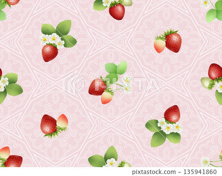 Strawberry seamless pattern B-4 135941860