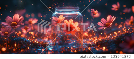 罐子裡美麗的花 135941873