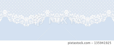 復古風格蕾絲橫向無縫圖案 135941925