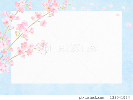 Spring frame of blue sky and cherry blossoms (Japanese paper) Somei Yoshino Spring frame of blue sky and cherry blossoms (Japanese paper) Somei Yoshino 135941954