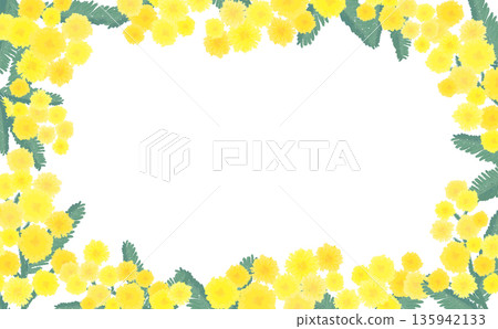 Hand-drawn mimosa frame_horizontal Hand-drawn mimosa frame_horizontal 135942133