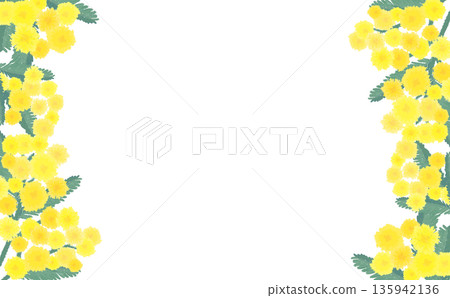 手繪含羞草左右框_水平 135942136