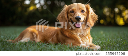 Cute miniature dachshund 135942206